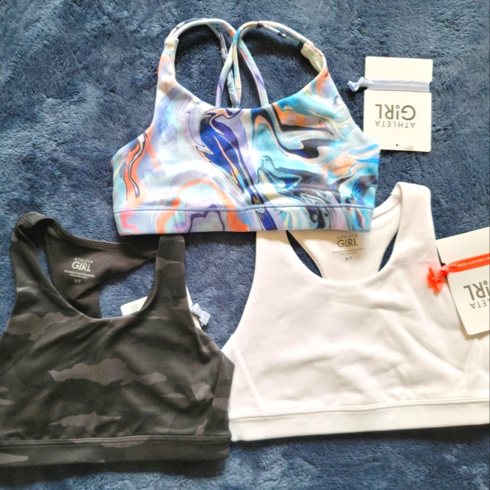 Athleta Girl Size 7 Sports Bra Bundle